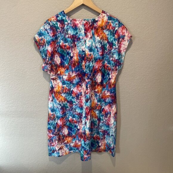 Soft Surroundings Day Spa Swim Dress XL Multi Abstract Short Sleeve Cover-up - Picture 7 of 10